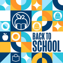 Back to School. Template for background, banner, card, poster with text. Vector EPS10 illustration.