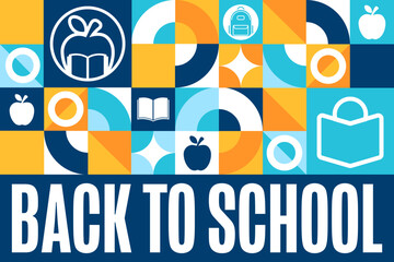 Back to School. Template for background, banner, card, poster with text. Vector EPS10 illustration.