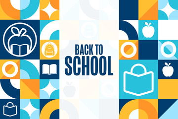 Back to School. Template for background, banner, card, poster with text. Vector EPS10 illustration.