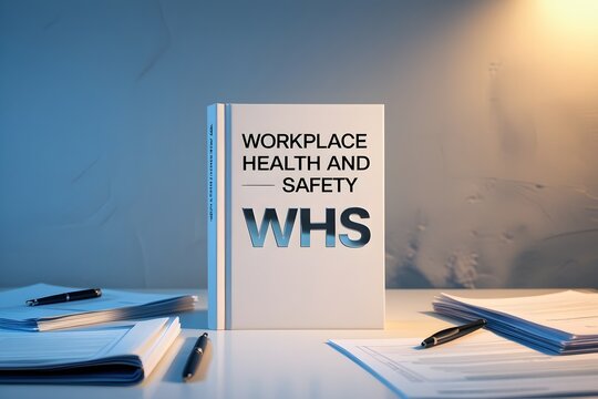 Title Workplace health and safety WHS on the book.