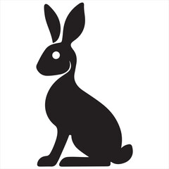 Fototapeta premium Minimalist Rabbit Logo Vector in Silhouette Style – Elegant Bunny Design for Eco-Friendly Brands, Pet Stores, Children's Products, Nature Themes, Organic Labels, and Animal Logos