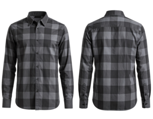 Stylish black checkered shirt for modern fashion.
