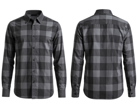 Stylish black checkered shirt for modern fashion.