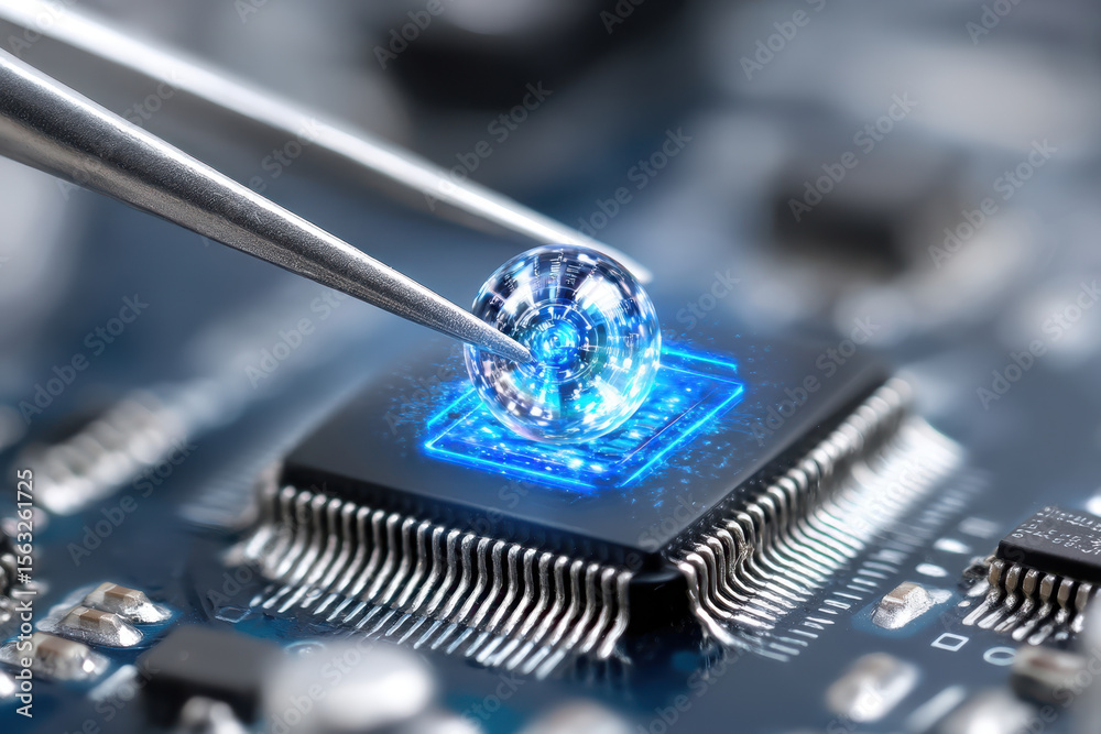 Poster technology development showcases precision in microchip assembly and design details