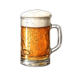 Classic Beer Mug - Golden Drink with Bubbles