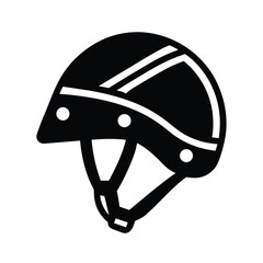 Naklejka premium A black and white silhouette of a protective bicycle helmet for safety and protection