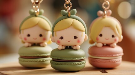 Obraz premium Cute toy keychain, macaron color