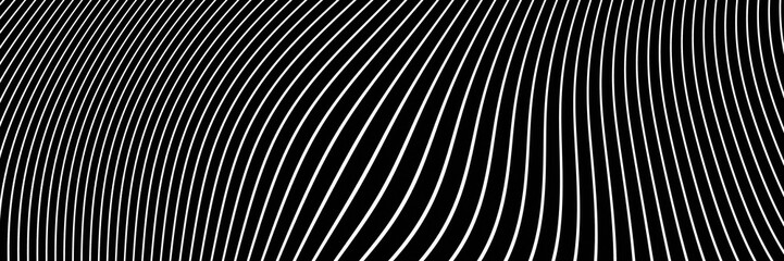 Abstract black and white curvy stripped  background