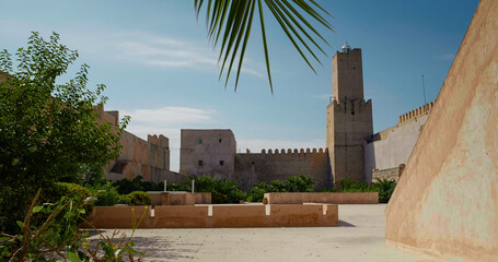 African Archaeological Museum in Sousse the terace shot. Old building tourism in african countries.