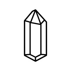 The icon signifies a crystal prism in a modern black and white outline design