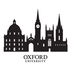Fototapeta premium Oxford University Skyline Silhouette Framed by Ancient Trees