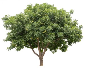 Mamoncillo Tree with Full Fruits Isolated on White Background