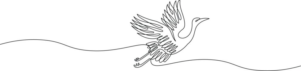 Storks in Continuous Line Art Style – Minimalist Bird Illustration