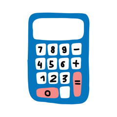 Cute hand-drawn calculator with colorful