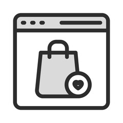 Online Shopping Wishlist Icon Web Store Favorite Product Digital Marketing E-commerce Business App Interface Add to Cart