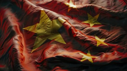 Close-up view of a red and yellow flag, ideal for use in sports or patriotic themed projects