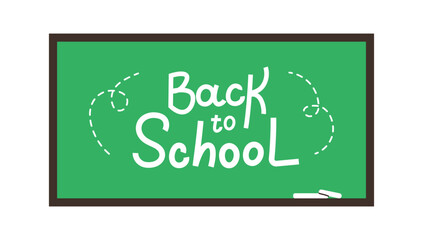 Back to School Hand drawn typographic lettering on blackboard background. Vector drawing greeting text.