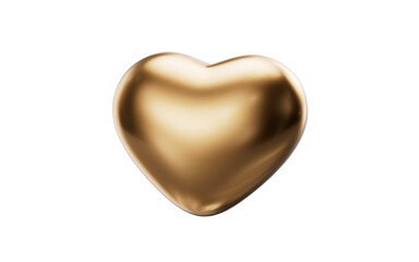 Golden love heart shape, 3d rendering.