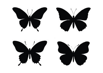 Butterfly silhouette vector illustration simple icon design elegant minimal
