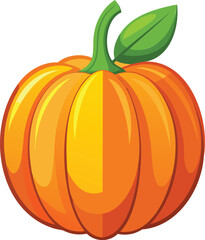 Vibrant cartoon pumpkin illustration, perfect for autumnal designs.