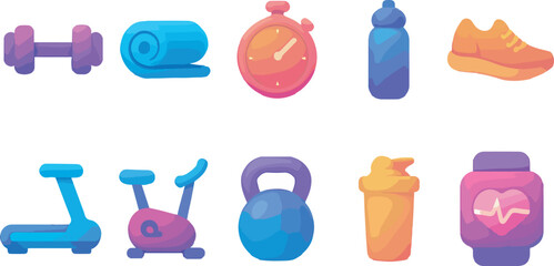 Fitness Equipment And Accessories For Healthy Lifestyle And Active Recreation