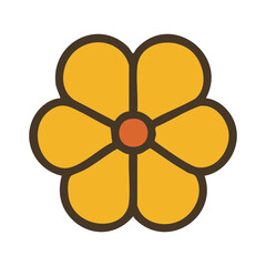 Yellow flower isolated on a white background vector