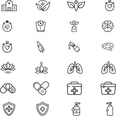 Medical healthcare icons set with wellness symbols vector