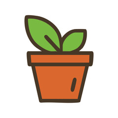 Green plant in a pot vector