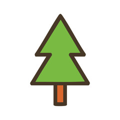 Green christmas pine tree vector