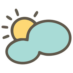 Vector cloud and sun