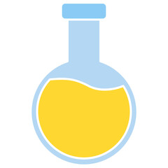 laboratory flask with yellow chemical liquid