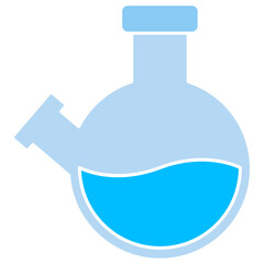 laboratory flask with blue liquid vector illustration 