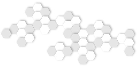 Abstract geometric technology 3d white light structure technology out line hexagon polygonal honeycomb luxury pattern vector background.