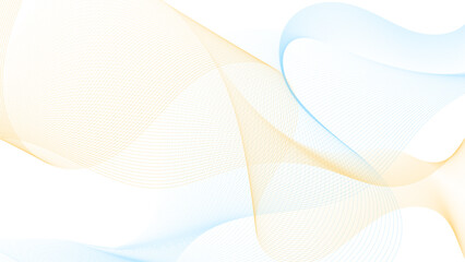White background with elegant and luxurious golden blue lines. Premium curve background.