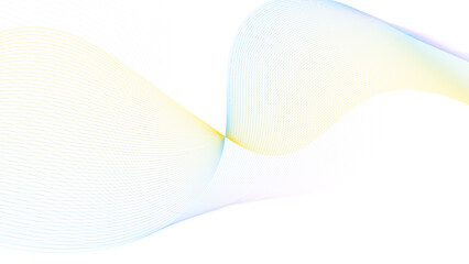 Abstract colorful energy waves from line particles with blur effect on transparent white background. Futuristic modern backdrop design for business, presentation, ads, banner, website, landing pag