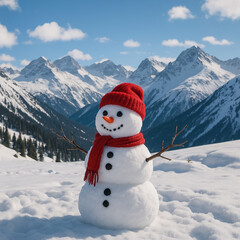 snowman in the mountains