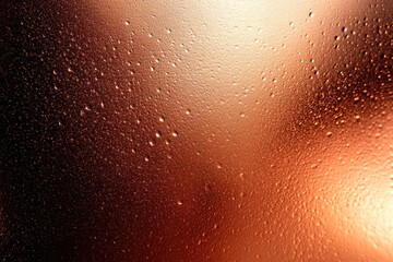 Fototapeta premium CopperColored Textured Surface with Water Droplets, Condensation Abstract Macro