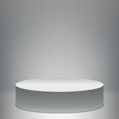 Light background with high podium pedestal - Vector illustration