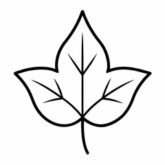 Simple outline drawing of a single ivy leaf with veins on a white background