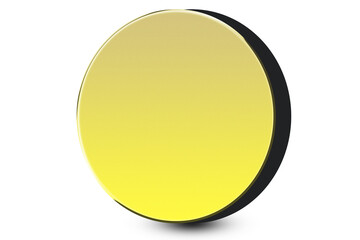 3d golden button with reflection