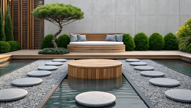 Serene zen garden design modern minimalist landscape