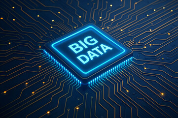 circuit board background, big data, 3d render