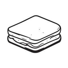 Clean line art burger vector with sesame?seed bun and patty, made for digital food apps, caf� menus, culinary content, or black?and?white restaurant branding.