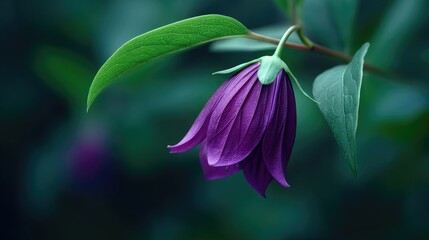 Fototapeta premium Close-up of a deep purple flower bud.