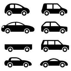 Different cars icons collection. Vector illustration