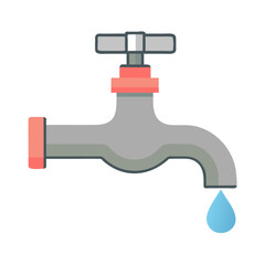 Water tap in flat style. Vector illustration
