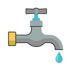 Water tap in flat style. Vector illustration