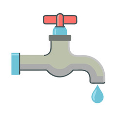Water tap in flat style. Vector illustration