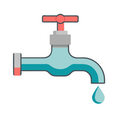 Water tap in flat style. Vector illustration