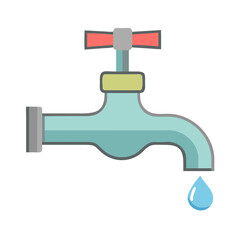 Water tap in flat style. Vector illustration